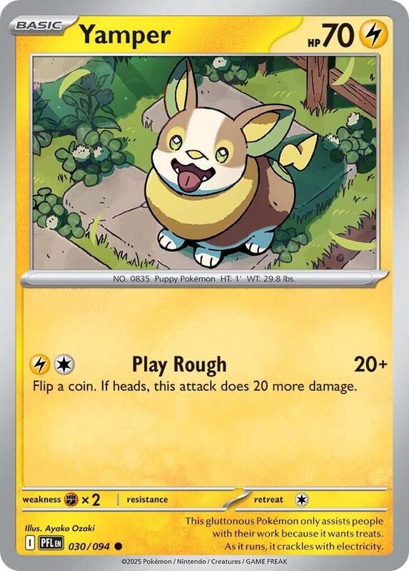 Yamper Pokemon card from ME02: Phantasmal Flames