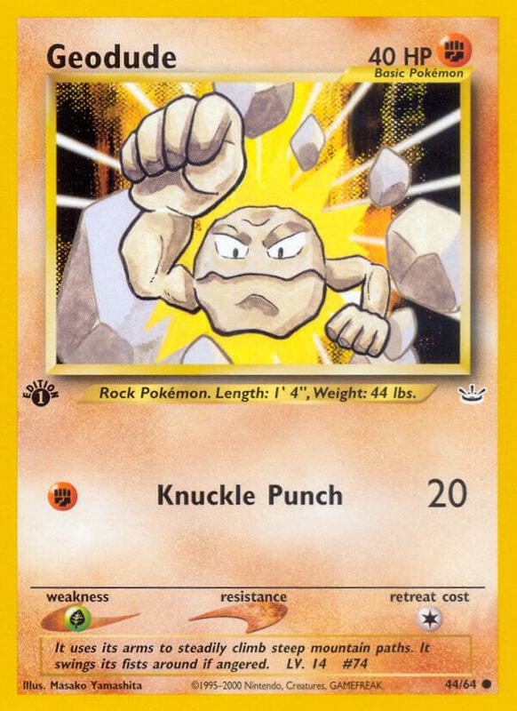 Geodude Pokemon card from Neo Revelation
