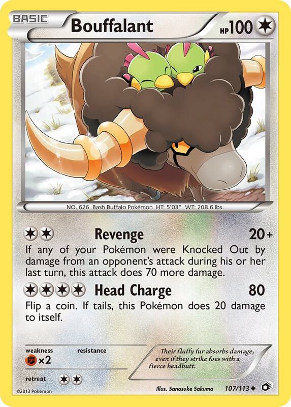 Bouffalant Pokemon card from Legendary Treasures
