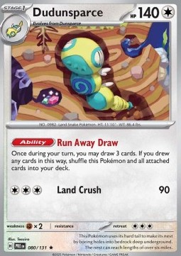 Dudunsparce (Holo) Pokemon card from Prismatic Evolutions
