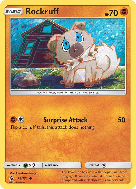 Rockruff Pokemon card from SM - Forbidden Light