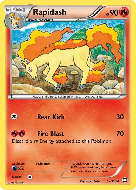 Rapidash Pokemon card from XY - Steam Siege