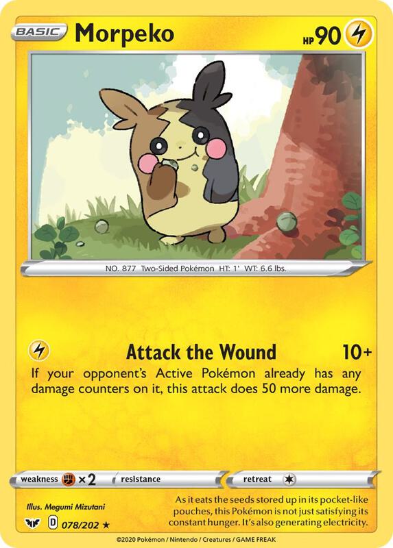 Morpeko Pokemon card from SWSH01: Sword & Shield Base Set