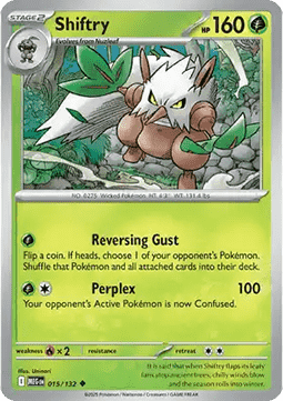 Shiftry Pokemon card from Mega Evolution