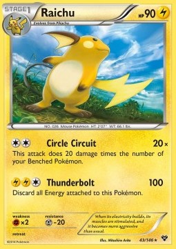 Raichu Pokemon card from XY