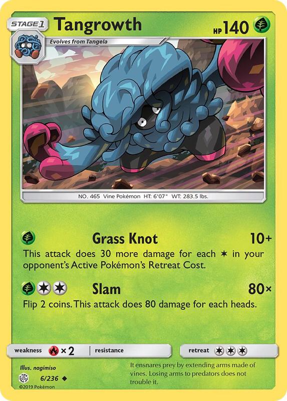 Tangrowth Pokemon card from SM - Cosmic Eclipse