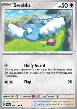 Swablu Pokemon card from Obsidian Flames