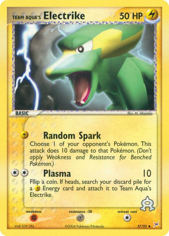 Team Aqua's Electrike Pokemon card from Team Magma vs Team Aqua