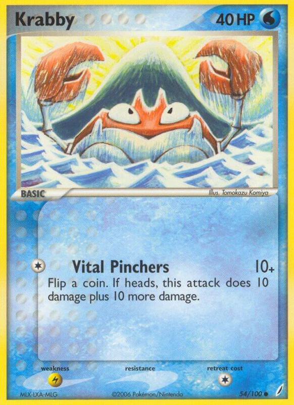 Krabby Pokemon card from Crystal Guardians