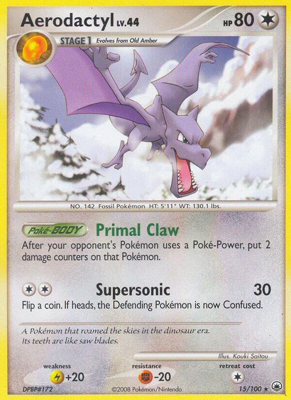 Aerodactyl Pokemon card from Majestic Dawn