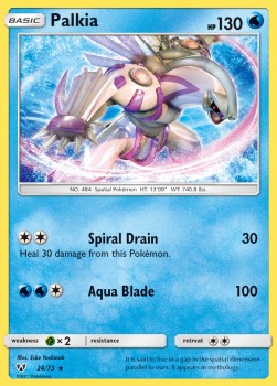 Palkia Pokemon card from Shining Legends