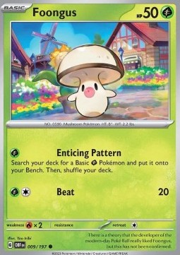 Foongus Pokemon card from Obsidian Flames