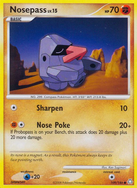 Nosepass Pokemon card from Legends Awakened