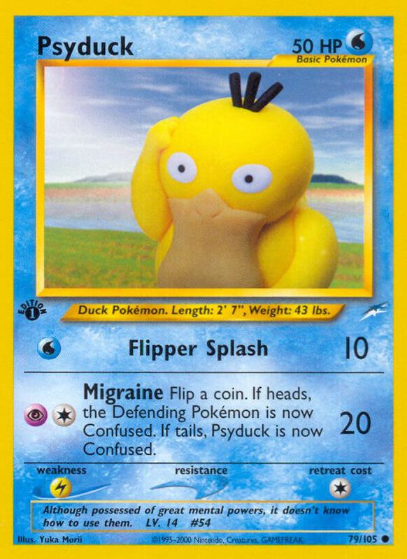 Psyduck Pokemon card from Neo Destiny
