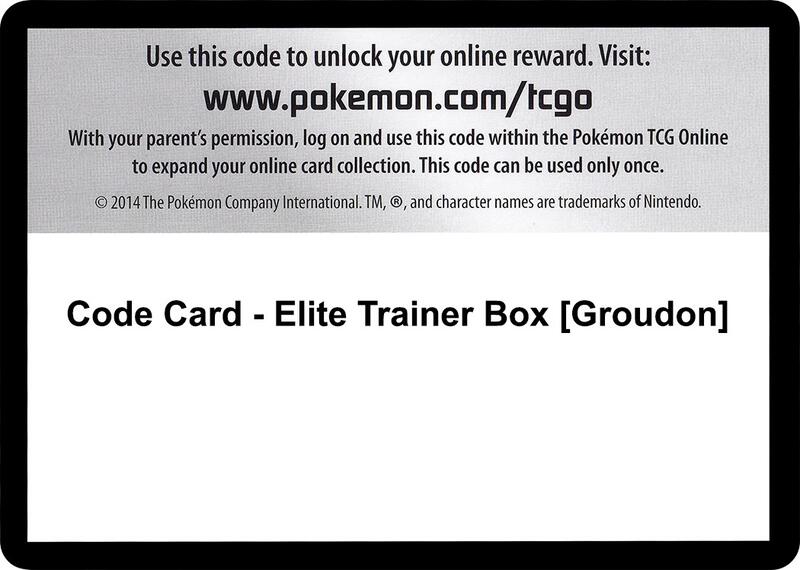 Code Card - Elite Trainer Box [Groudon] Pokemon card from XY - Primal Clash