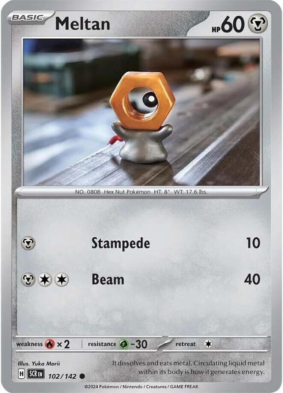 Meltan Pokemon card from SV07: Stellar Crown