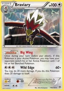 Braviary Pokemon card from Plasma Storm