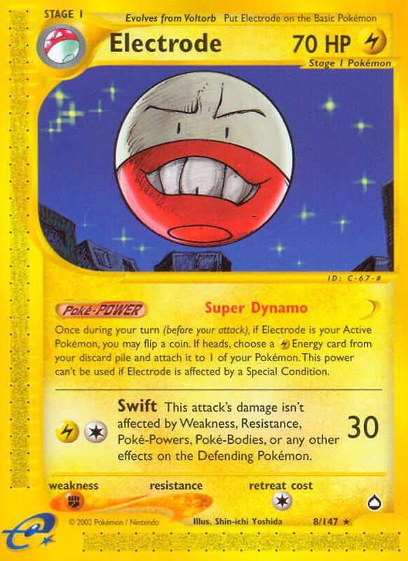 Electrode Pokemon card from Aquapolis