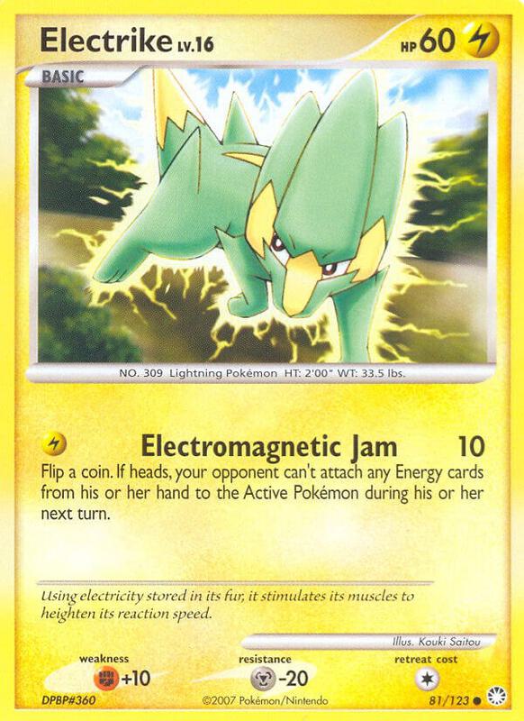 Electrike Pokemon card from Mysterious Treasures