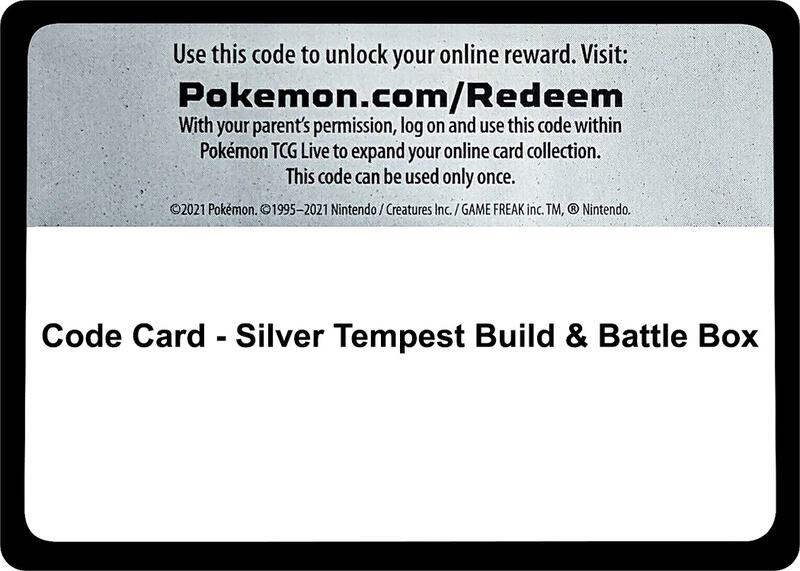 Code Card - Silver Tempest Build & Battle Box Pokemon card from SWSH12: Silver