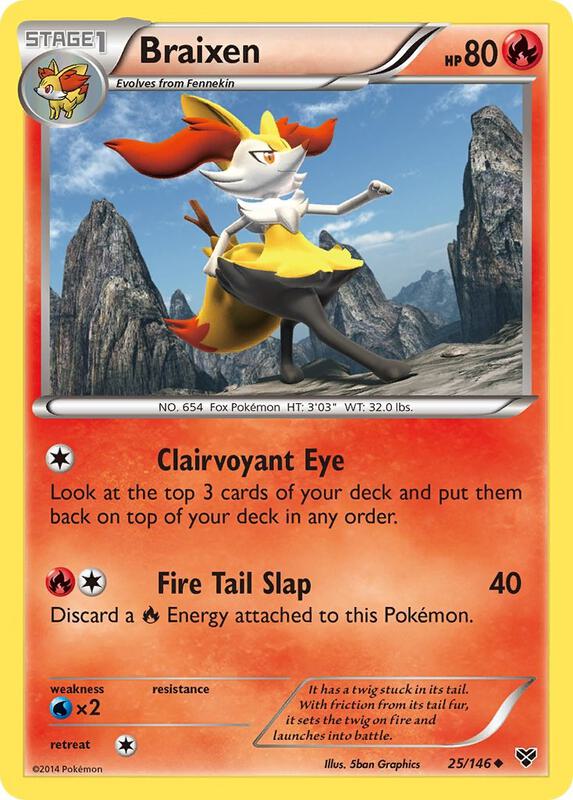 Braixen Pokemon card from XY Base Set