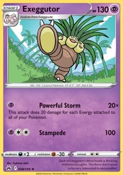 Exeggutor Pokemon card from Crown Zenith