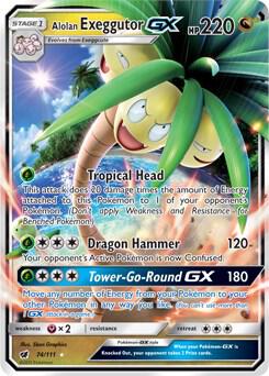 Alolan Exeggutor GX Pokemon card from SM - Crimson Invasion