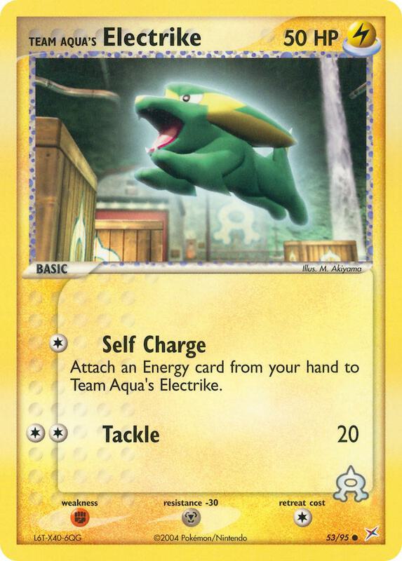 Team Aqua's Electrike Pokemon card from Team Magma vs Team Aqua