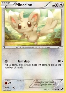 Minccino Pokemon card from Black White