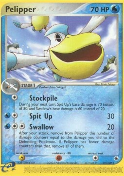 Pelipper Pokemon card from EX Ruby Sapphire