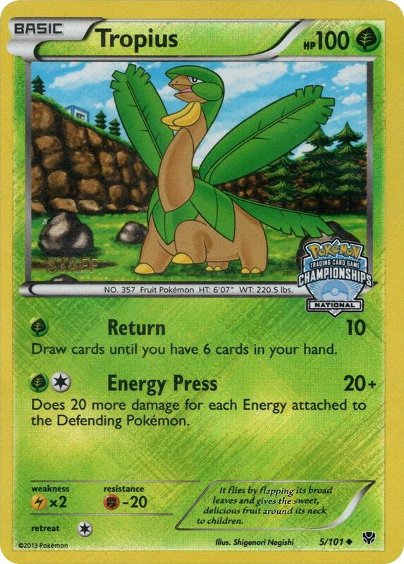 Tropius Pokemon card from League & Championship Cards