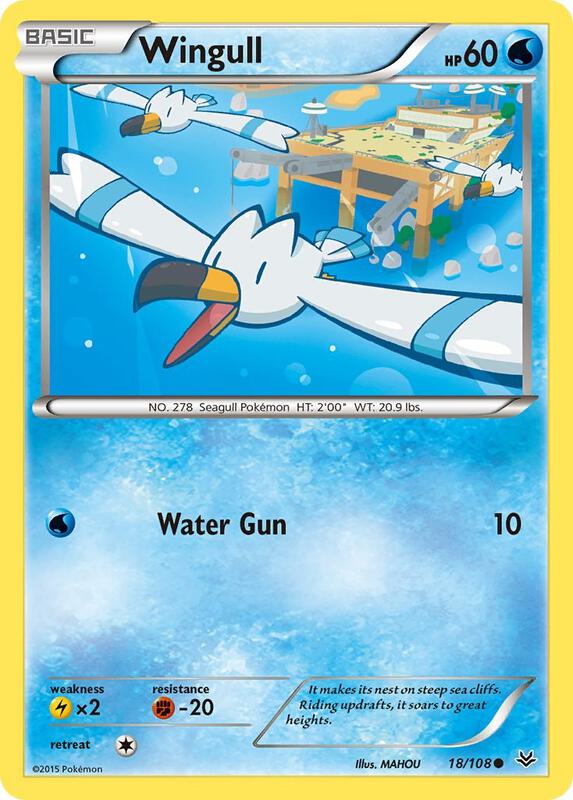 Wingull Pokemon card from XY - Roaring Skies