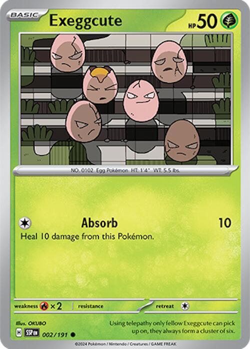 Exeggcute Pokemon card from SV08: Surging Sparks