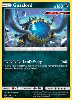 Guzzlord Pokemon card from Forbidden Light
