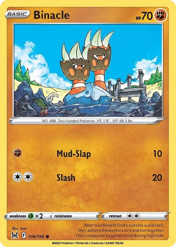 Binacle Pokemon card from SWSH11: Lost Origin