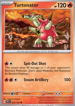 Turtonator Pokemon card from Temporal Forces