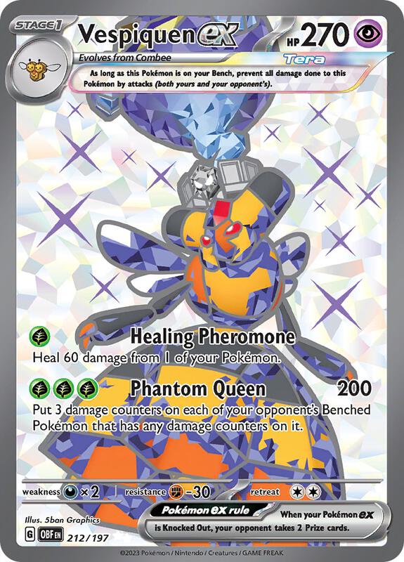 Vespiquen ex Pokemon card from SV03: Obsidian Flames