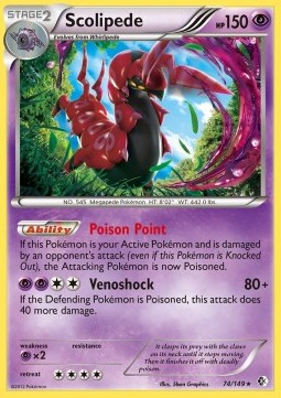 Scolipede Pokemon card from Boundaries Crossed