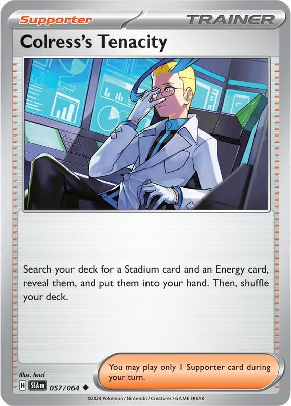 Colress's Tenacity Pokemon card from SV: Shrouded Fable