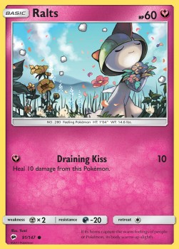 Ralts Pokemon card from Burning Shadows