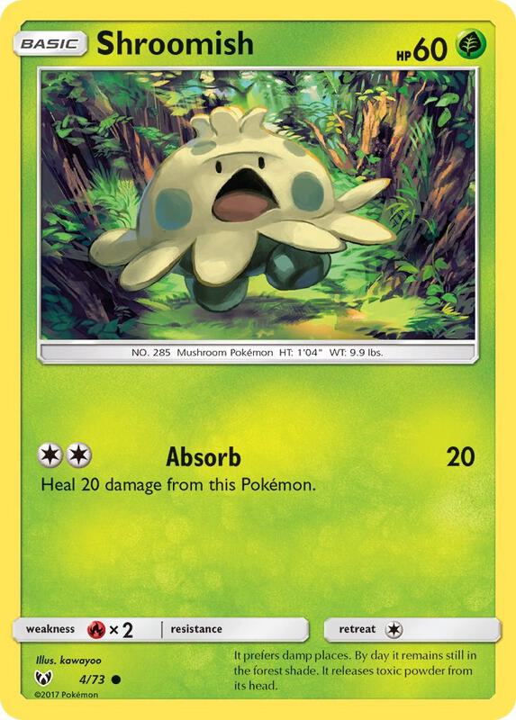Shroomish Pokemon card from Shining Legends