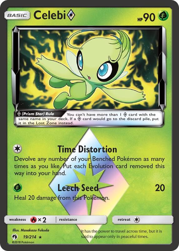Celebi Prism Star Pokemon card from SM - Lost Thunder