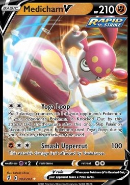 Medicham V Pokemon card from Evolving Skies