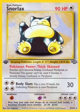 Snorlax Pokemon card from Jungle