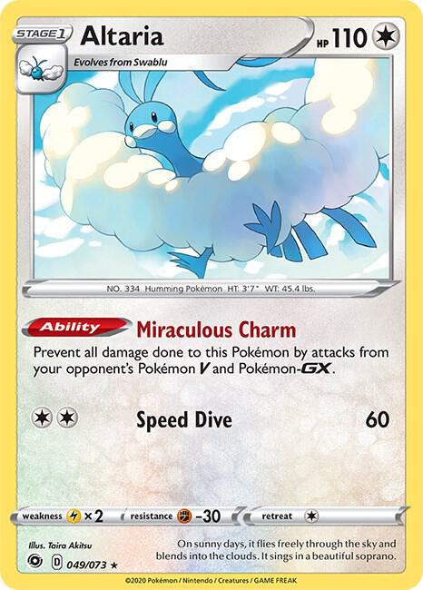 Altaria Pokemon card from Champion's Path