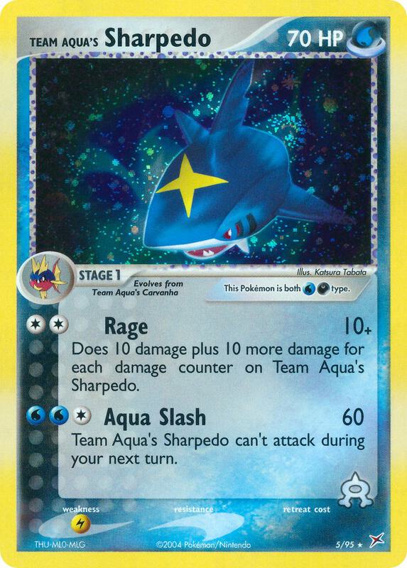 Team Aqua's Sharpedo Pokemon card from Team Magma vs Team Aqua