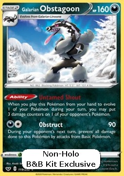 Galarian Obstagoon Pokemon card from Sword Shield