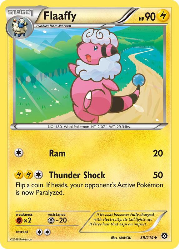 Flaaffy Pokemon card from XY - Steam Siege