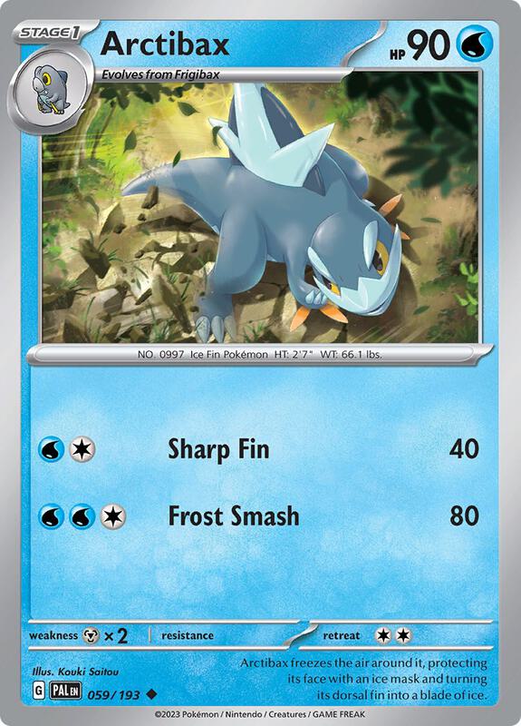 Arctibax Pokemon card from SV02: Paldea Evolved