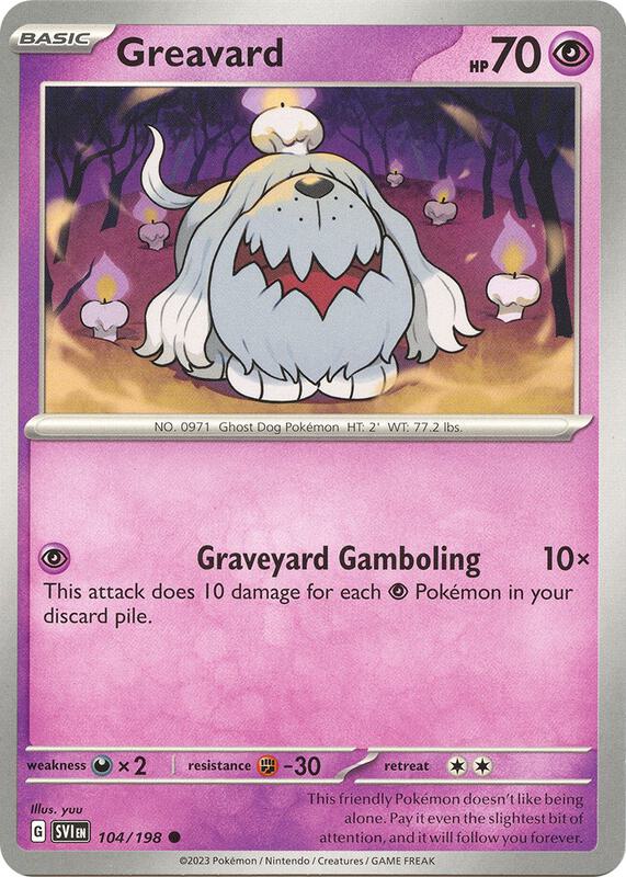 Greavard Pokemon card from SV01: Scarlet & Violet Base Set